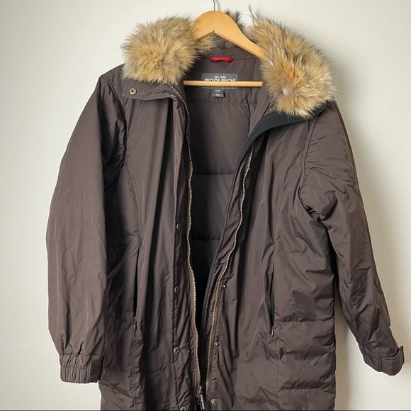 NWT Woolrich Chocolate Duck Down 4510 Coyote Fur Coat Size Medium - Picture 2 of 11